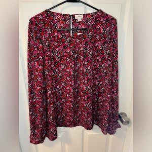 NWT J. Crew 2X Long Sleeve Floral Top
